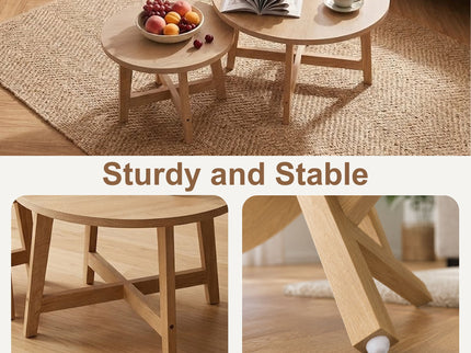 Round Nesting Stackable Tables For Living Room
