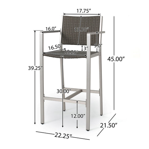 Outdoor Rust Proof Aluminum Barstools (Set of 2)