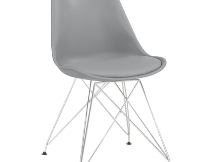 Padded Side Chair And Soft Upholstered Seat (Set of 2) - Gray