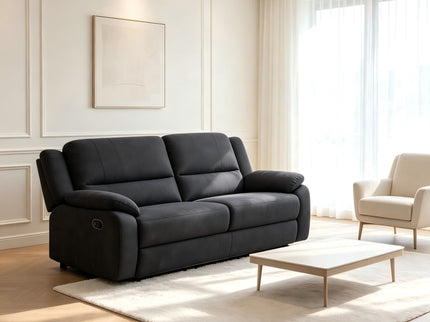 2 Seat Manual Reclining Loveseat With 150° Recline & Footrest - Black