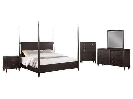 Niguel - 5 Piece Queen Poster Bedroom Set - Brown