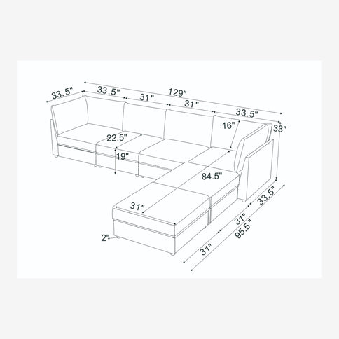 Modern Reversible Modular Sectional