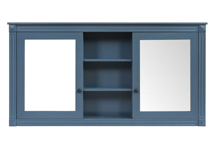 Modern Wall-Mount 2 In 1 Mirror Cabinet With Adjustable Shelves, Soft-Closing Hinges