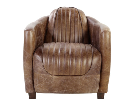 Brancaster - Grain Leather Chair - Brown