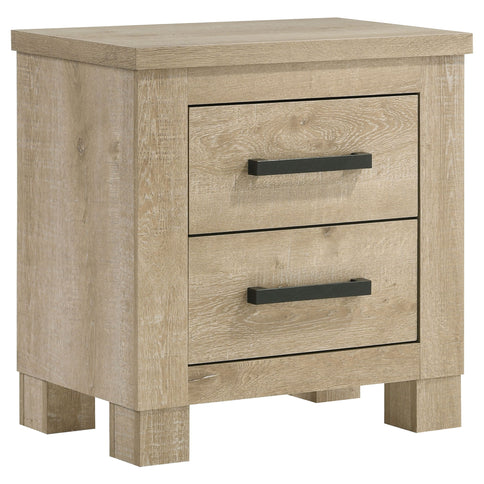 Sansome - 2 Drawer Nightstand Bedside Table - Oak