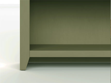 72" High 5 Shelf Bookcase - Sage Green And Fruitwood