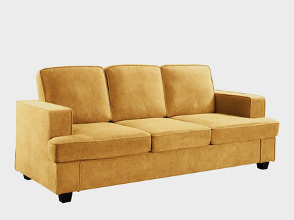 Modern Sofa, Comfortable 3 Seater Couch With Deep Seating, Loose Back Cushions, Wide Arms