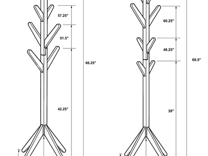Coat Rack With 8 Hooks