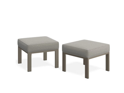 All-Weather Patio Ottomans With Thick Cushions (Set of 2)