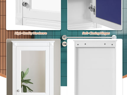 Wall Mounted Bathroom Storage Medicine Cabinet For Over Toilet With Mirror