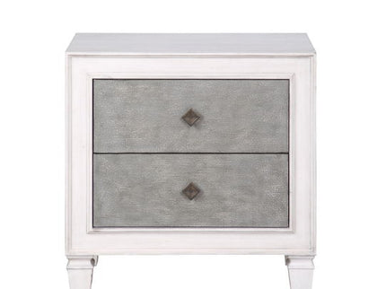 Katia - Weathered Night Stand - Gray / White