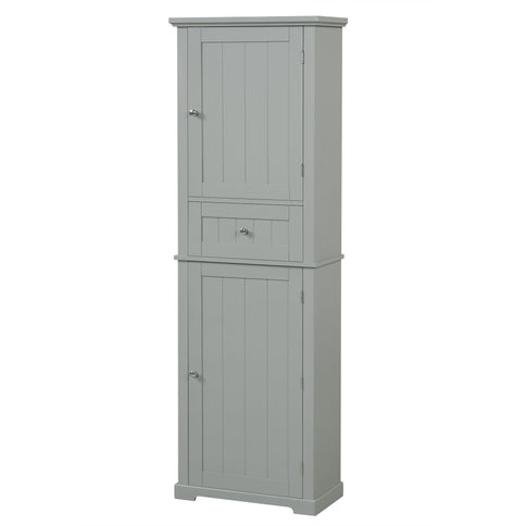 Tall Freestanding Bathroom Storage Cabinet With Drawer And Adjustable Shelf