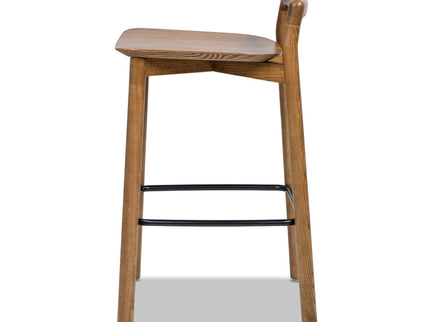 Sven - Modern Minimalist Low Back Counter Stool - Dark Brown Walnut