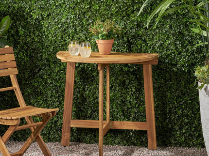 Outdoor Half Round Folding Acacia Wood Bistro Table