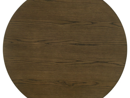 Crispin - 5 Piece Round Dining Table Set With Upholstered Chairs - Brown