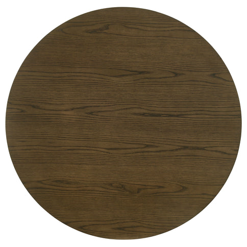 Crispin - 5 Piece Round Dining Table Set With Upholstered Chairs - Brown