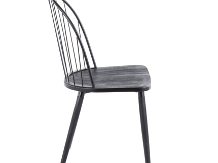 Riley - Industrial High Back Armless Chair (Set of 2) - Black