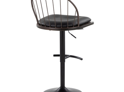 Riley - Farmhouse Adjustable Height Barstool With Swivel With Rounded T Footrest (Set of 2)