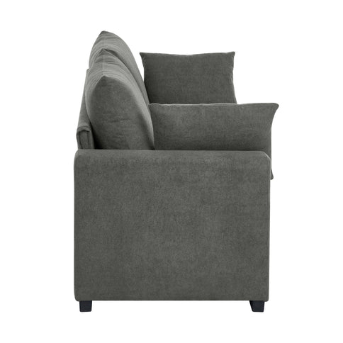 Upholstered Sofa With Toss Pillows - Dark Gray