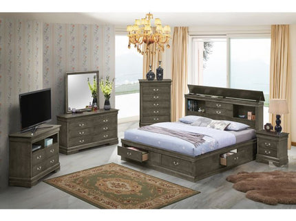 Traditional Style Bookcase Storage Bed