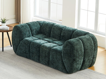 Quilted Cloud Sofa With Rounded Armrests And Piano Key Backrest Design