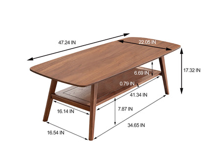 Low Coffee Table With Storage Shelf