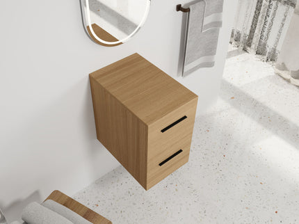 Floating Bathroom Vanity Drawer Base, Wall Mounted Storage With 2 Drawers - Light Oak