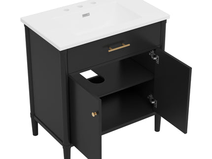 Bathroom Vanity With Sink, Soft Close Doors And Adjustable Shelf