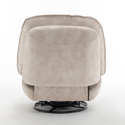 Modern Swivel Gliding Recliner Chair With Rocking Function And Phone Holder, Large Comfortable