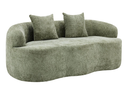 Curved Loveseat Sofa With Round Armrest