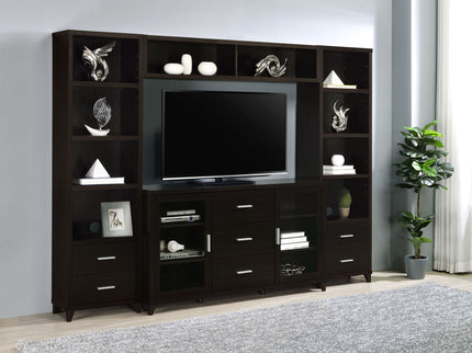 Barnaby - 4 Piece Rectangular Entertainment Center - Cappuccino