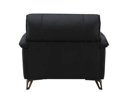Eilene - Top Grain Leather Chair - Black