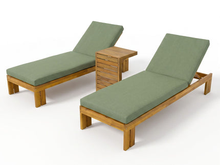 Outdoor Chaise Lounge Set & Side Table, 5 Position Adjustable Patio Recliner