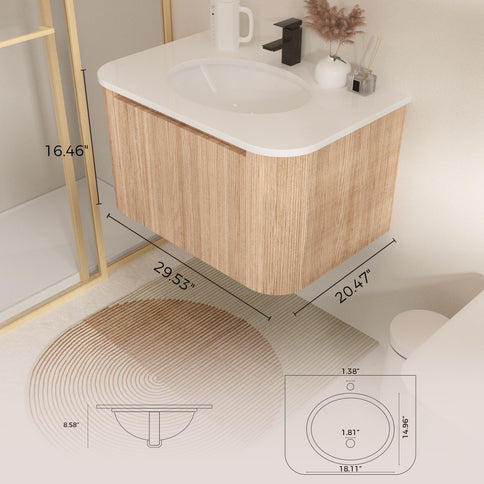 Wall Mounted Bathroom Vanity With Sink