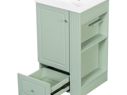 Modern Freestanding Bathroom Vanity With Sink, Soft-Close Drawer, Towel Bar