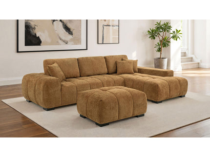 Plather - Sectional Sofa With Chaise - Amber