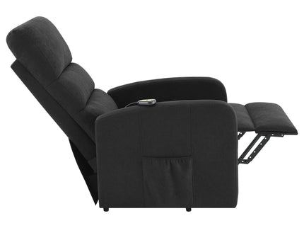 Royston - Upholstered Power Lift Recliner With Remote Comfort - Black