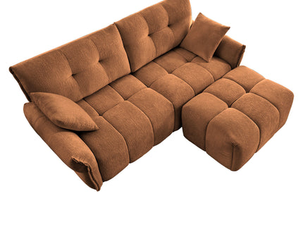 Sofa Set With Ottoman And Pillows, Textured, High Resilience Cushions