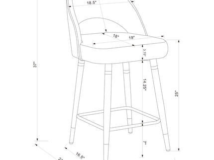 Open Back Counter Height Stools (Set of 2)
