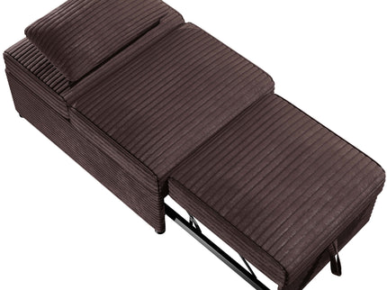 Sleeper Sofa Chair With Plush Cushion And Pull Out Bed Convertible Couch With Matching Pillow - Chocolate