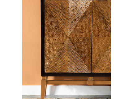 Capri - 4 Door Accent Cabinet - Brown / Gold