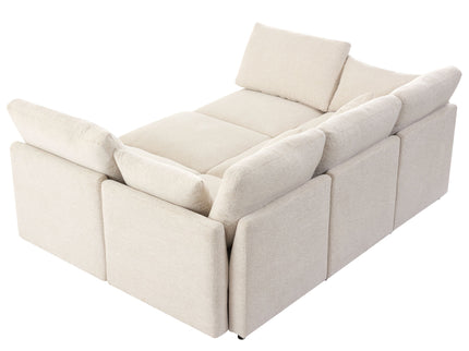 Sectional Sofa Modular U-Shaped With Ottoman & USB Ports