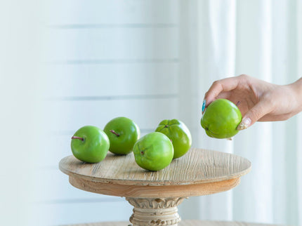 Cake Stand, Wood Cake Plate With Magnesium Base - Cream / Brown