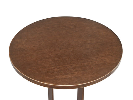 Tareel - Round Accent Table With Open Oval Pedestal - Antique Bronze
