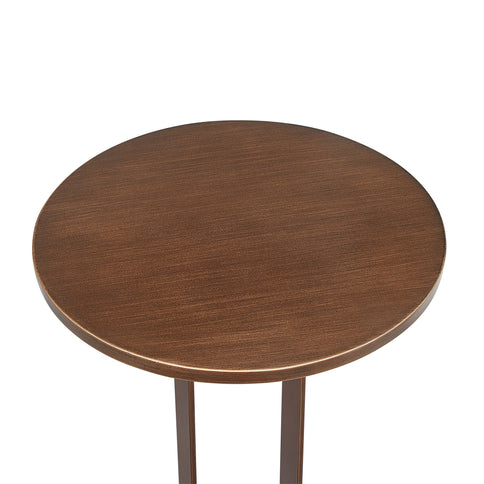 Tareel - Round Accent Table With Open Oval Pedestal - Antique Bronze