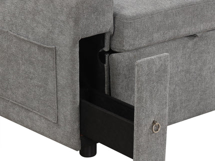 Convertible L Shaped Sofa Couch With Storage, Cup Holders, USB Ports