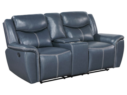 Stanwicke - Motion Reclining Loveseat With Console - Blue
