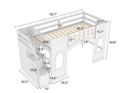 Loft Bed With Storage Staircase And Windows