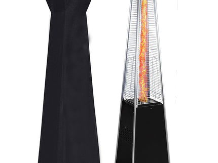 Pyramid 48, 000 Btu Propane Outdoor Heater With Detachable Wheels - Black / Silver