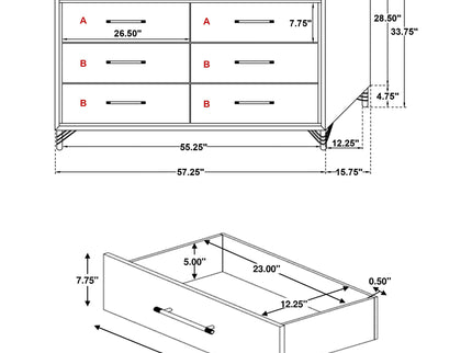 Chesney - 6 Drawer Bedroom Dresser - White